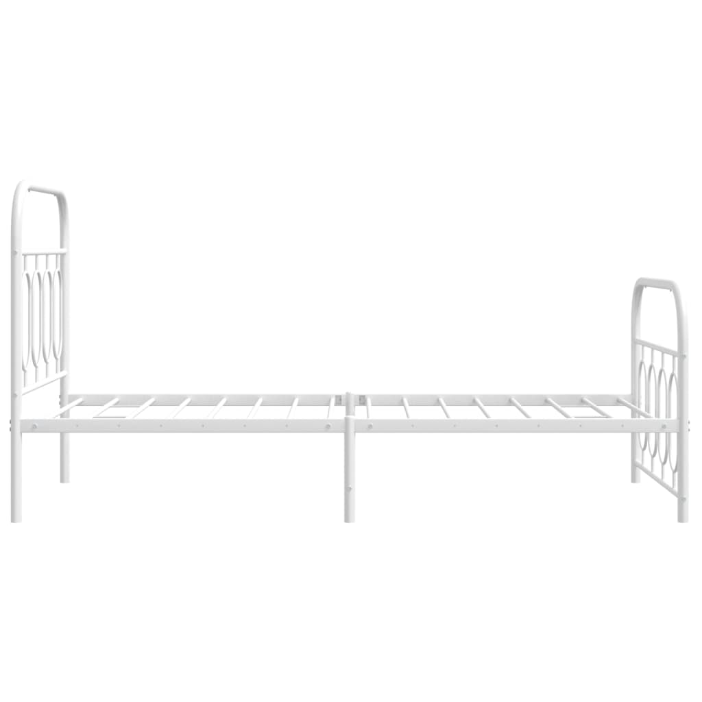 Bedframe met hoofd- en voeteneinde metaal wit 80x200 cm is nu te koop bij PeponiXL, paradijselijk wonen!