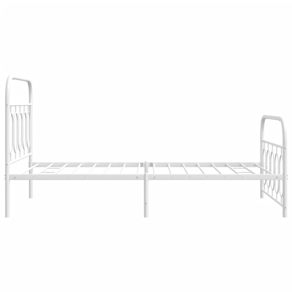 Bedframe met hoofd- en voeteneinde metaal wit 100x190 cm is nu te koop bij PeponiXL, paradijselijk wonen!