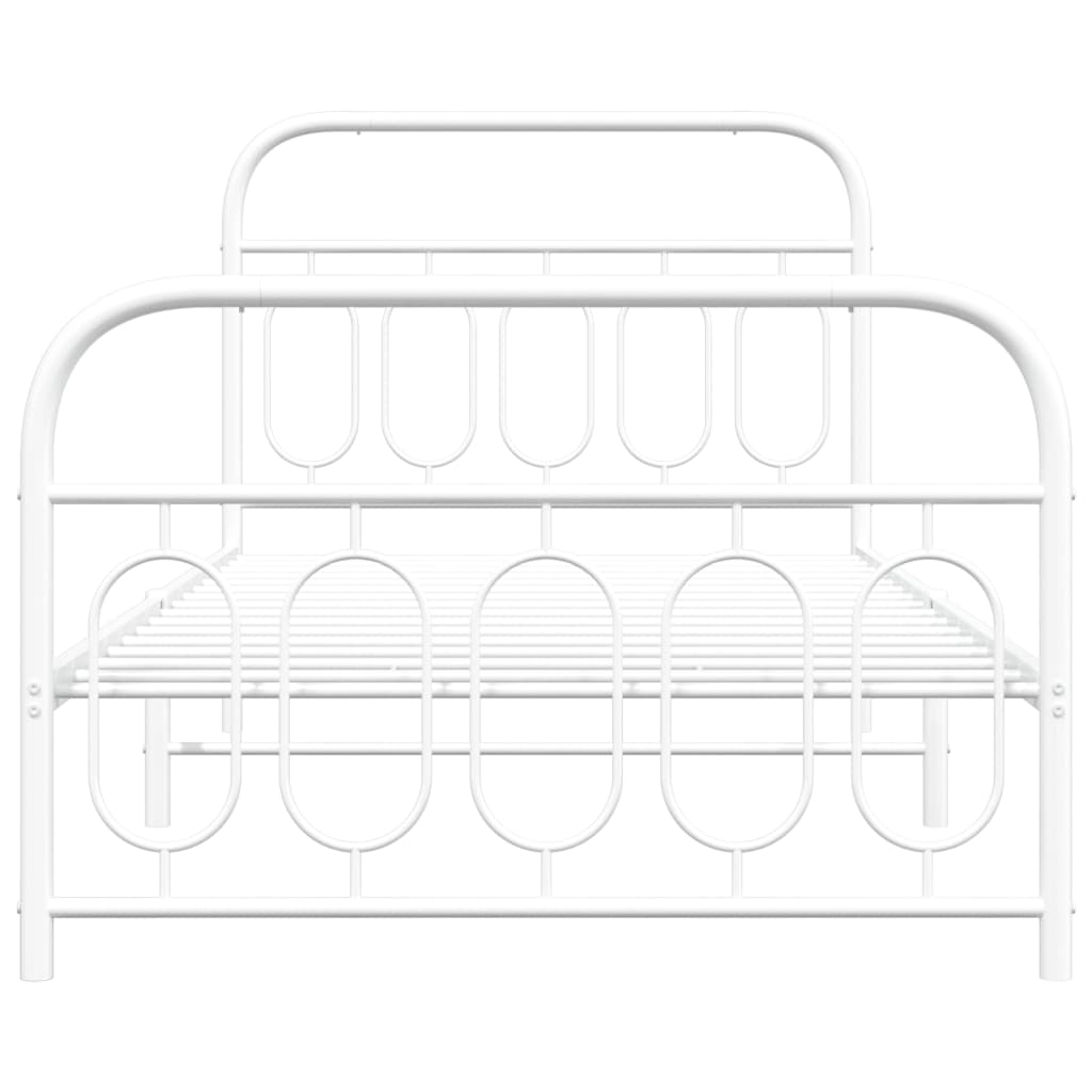 Bedframe met hoofd- en voeteneinde metaal wit 107x203 cm is nu te koop bij PeponiXL, paradijselijk wonen!