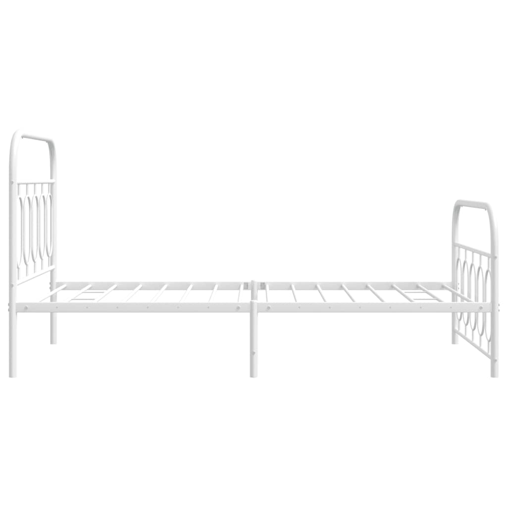 Bedframe met hoofd- en voeteneinde metaal wit 107x203 cm is nu te koop bij PeponiXL, paradijselijk wonen!