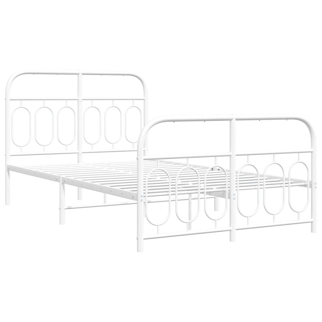 Bedframe met hoofd- en voeteneinde metaal wit 120 x 190 cm is nu te koop bij PeponiXL, paradijselijk wonen!