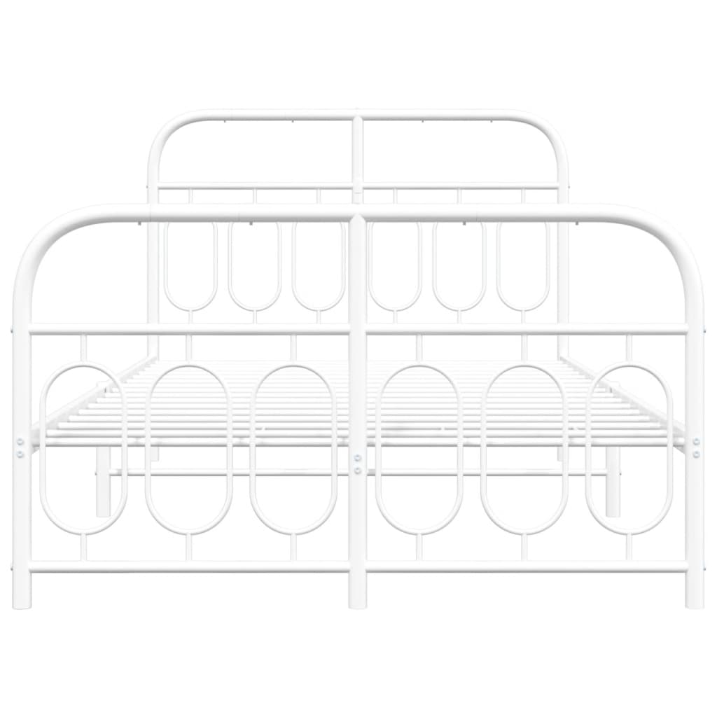 Bedframe met hoofd- en voeteneinde metaal wit 120 x 190 cm is nu te koop bij PeponiXL, paradijselijk wonen!