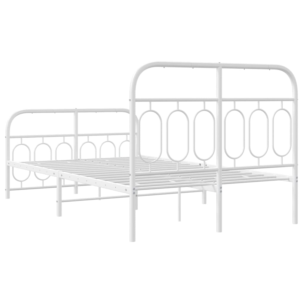 Bedframe met hoofd- en voeteneinde metaal wit 120 x 190 cm is nu te koop bij PeponiXL, paradijselijk wonen!