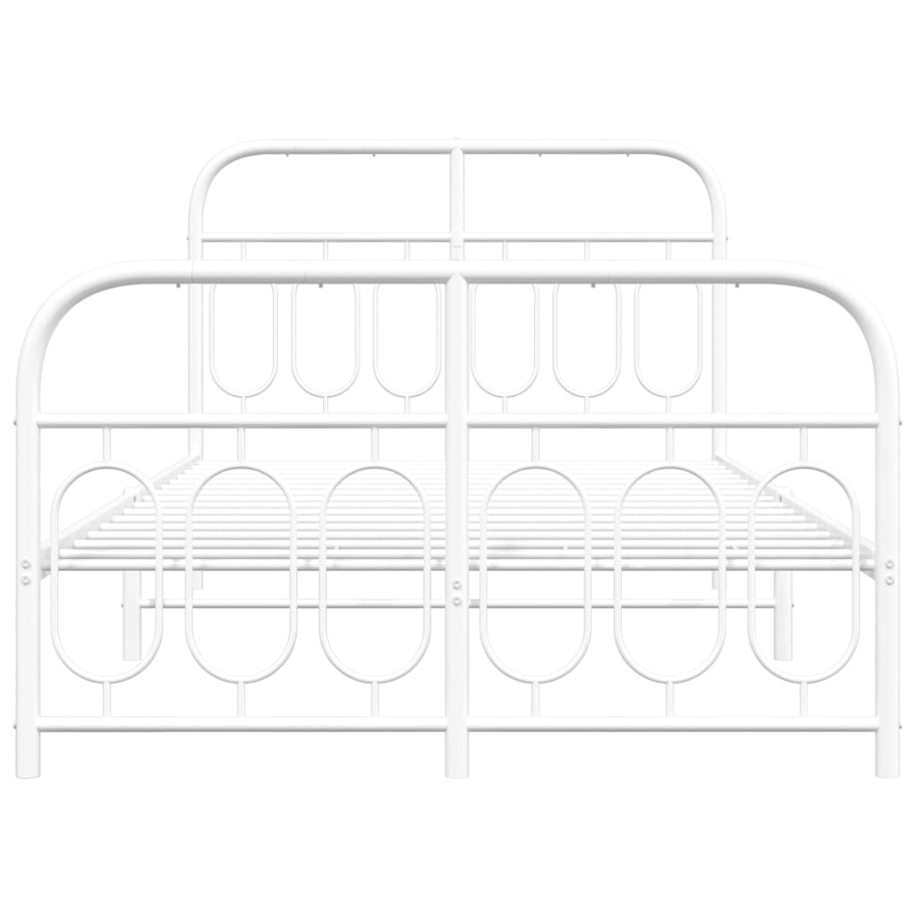 Bedframe met hoofd- en voeteneinde metaal wit 120x200 cm is nu te koop bij PeponiXL, paradijselijk wonen!