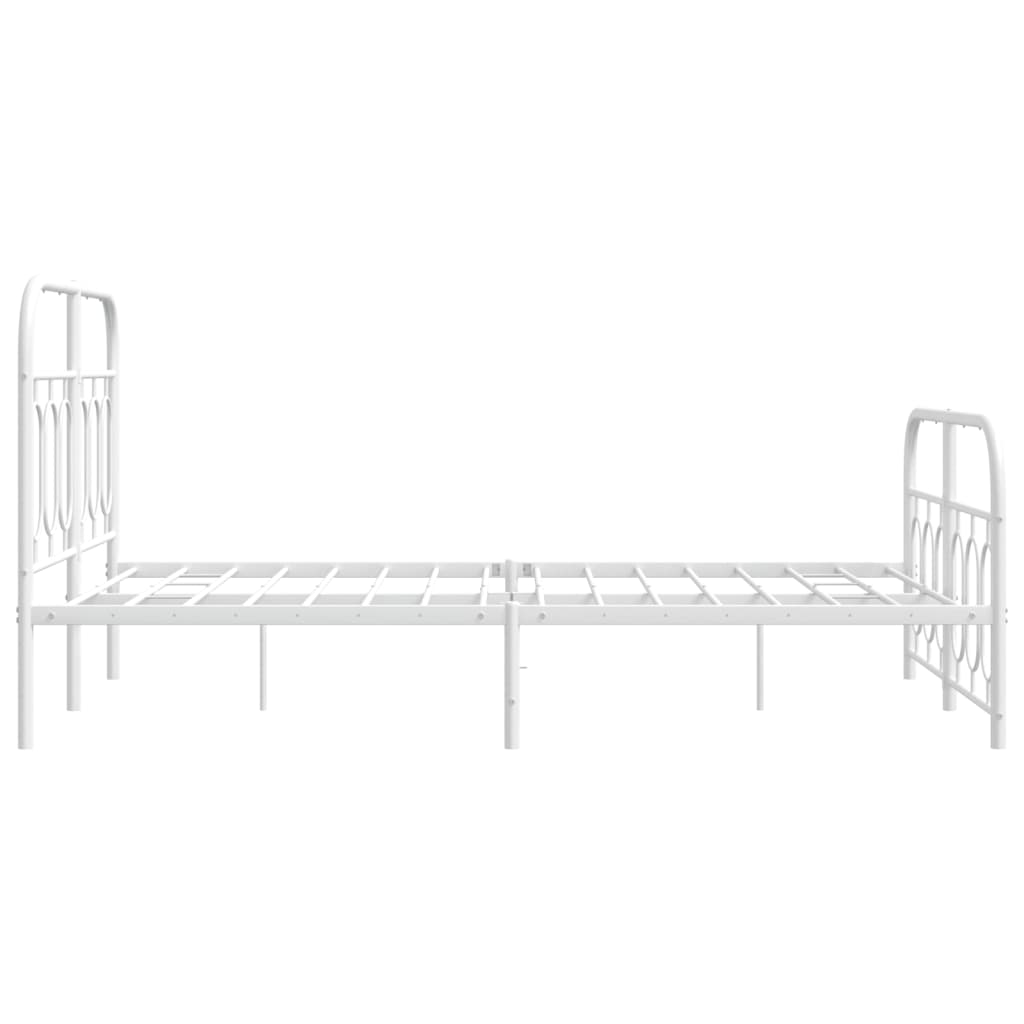Bedframe met hoofd- en voeteneinde metaal wit 120x200 cm is nu te koop bij PeponiXL, paradijselijk wonen!