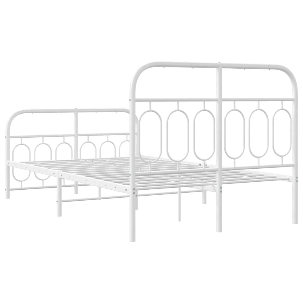 Bedframe met hoofd- en voeteneinde metaal wit 120x200 cm is nu te koop bij PeponiXL, paradijselijk wonen!