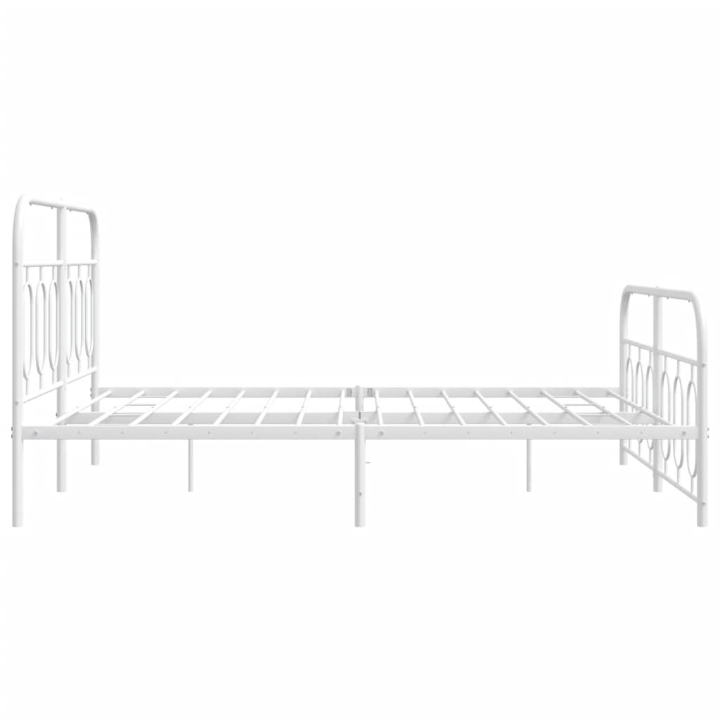 Bedframe met hoofd- en voeteneinde metaal wit 135x190 cm is nu te koop bij PeponiXL, paradijselijk wonen!