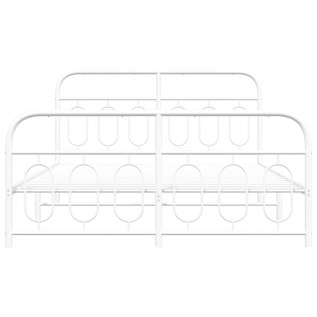 Bedframe met hoofd- en voeteneinde metaal wit 150x200 cm is nu te koop bij PeponiXL, paradijselijk wonen!