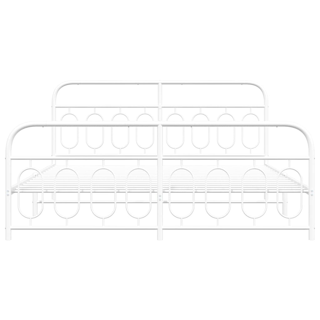 Bedframe met hoofd- en voeteneinde metaal wit 193x203 cm is nu te koop bij PeponiXL, paradijselijk wonen!