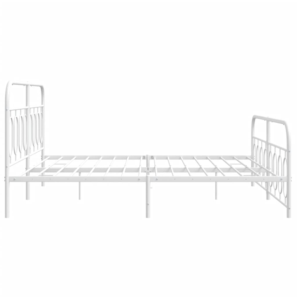 Bedframe met hoofd- en voeteneinde metaal wit 193x203 cm is nu te koop bij PeponiXL, paradijselijk wonen!