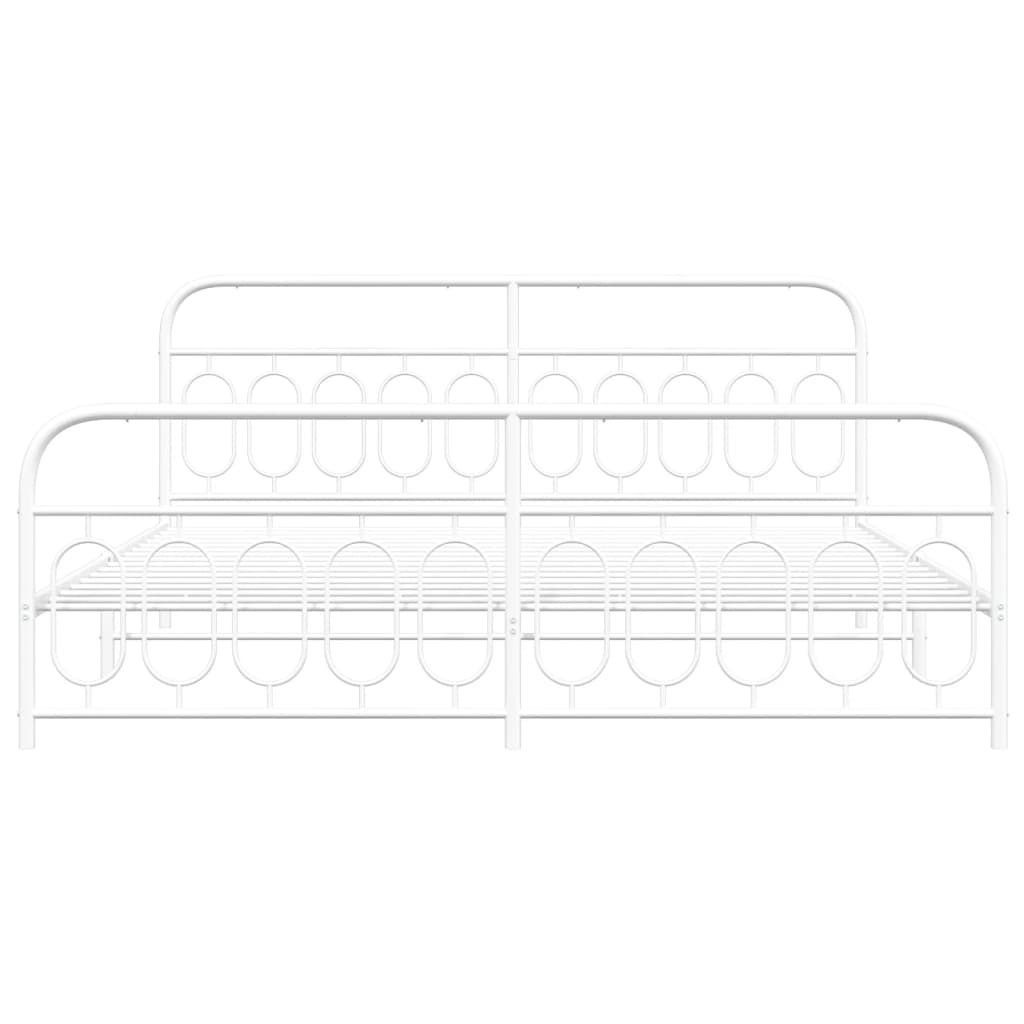 Bedframe met hoofd- en voeteneinde metaal wit 200x200 cm is nu te koop bij PeponiXL, paradijselijk wonen!