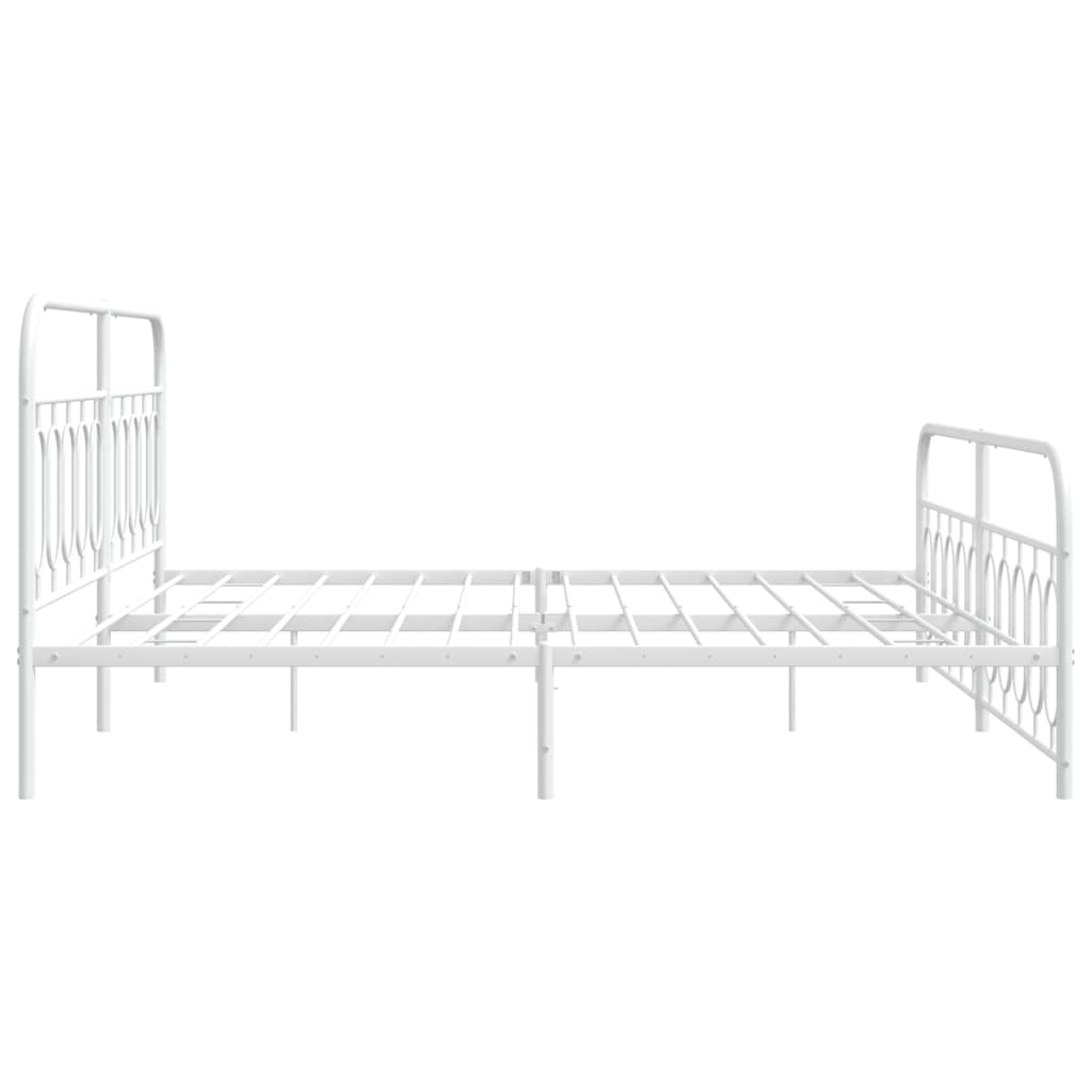 Bedframe met hoofd- en voeteneinde metaal wit 200x200 cm is nu te koop bij PeponiXL, paradijselijk wonen!