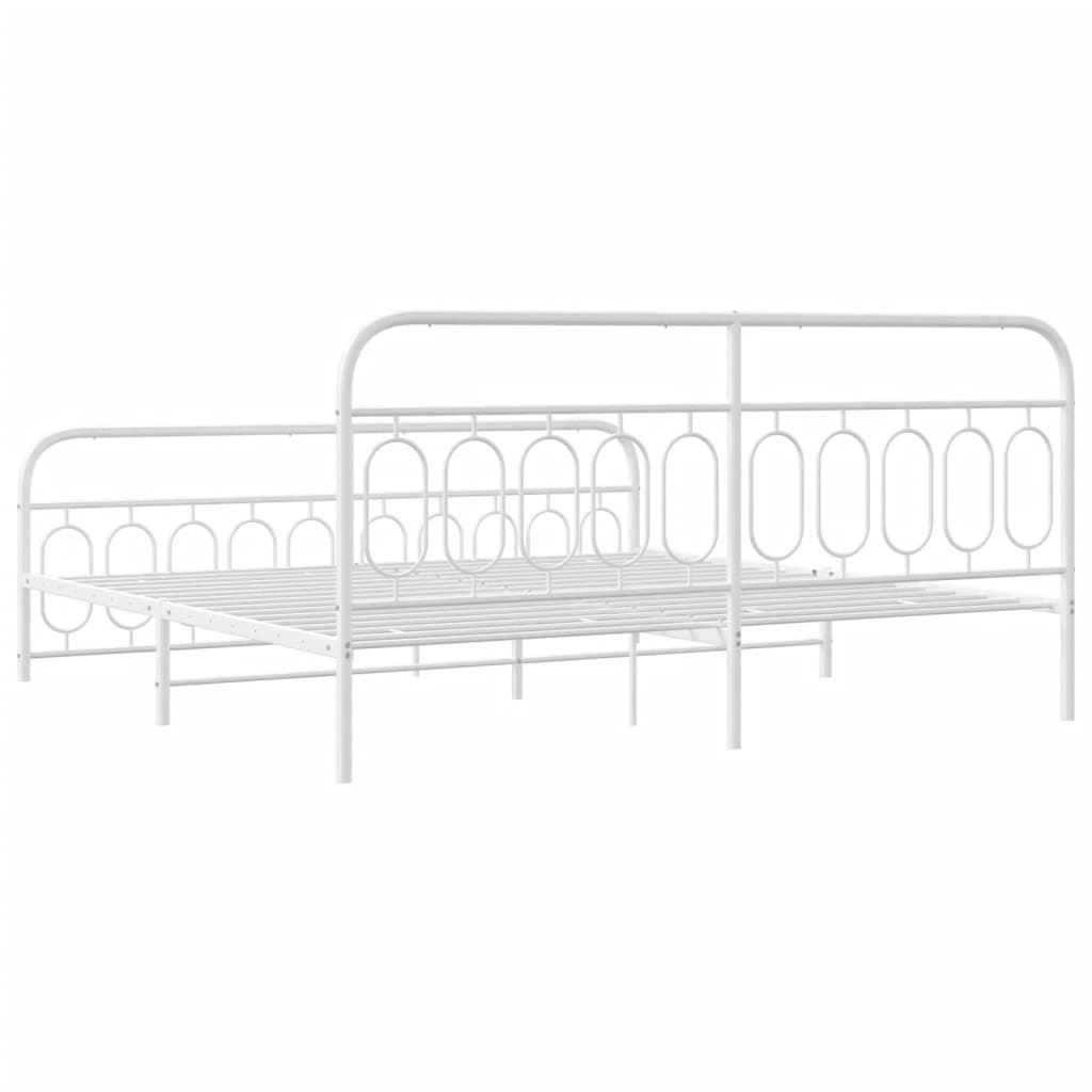Bedframe met hoofd- en voeteneinde metaal wit 200x200 cm is nu te koop bij PeponiXL, paradijselijk wonen!