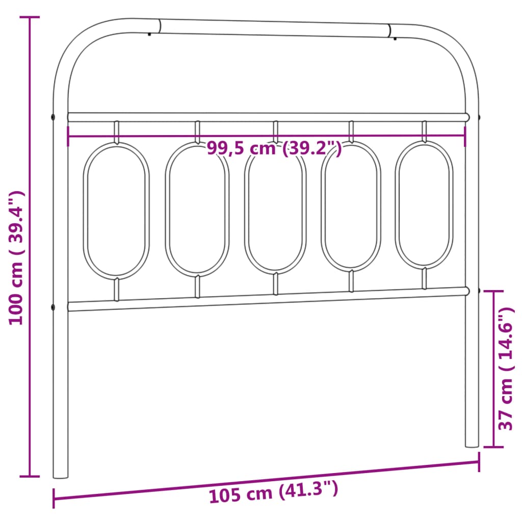 Vervangend hoofdbord 100 cm metaal wit is nu te koop bij PeponiXL, paradijselijk wonen!