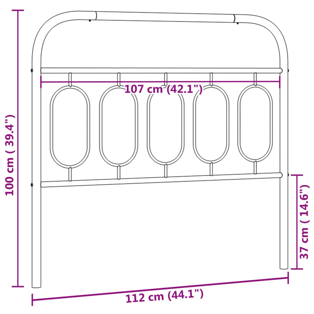 Vervangend hoofdbord 107 cm metaal wit is nu te koop bij PeponiXL, paradijselijk wonen!