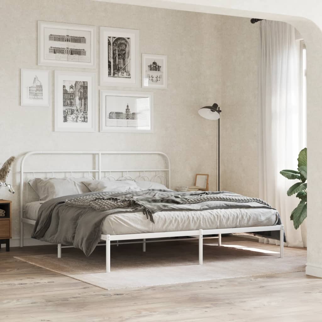 Vervangend hoofdbord 193 cm metaal wit is nu te koop bij PeponiXL, paradijselijk wonen!