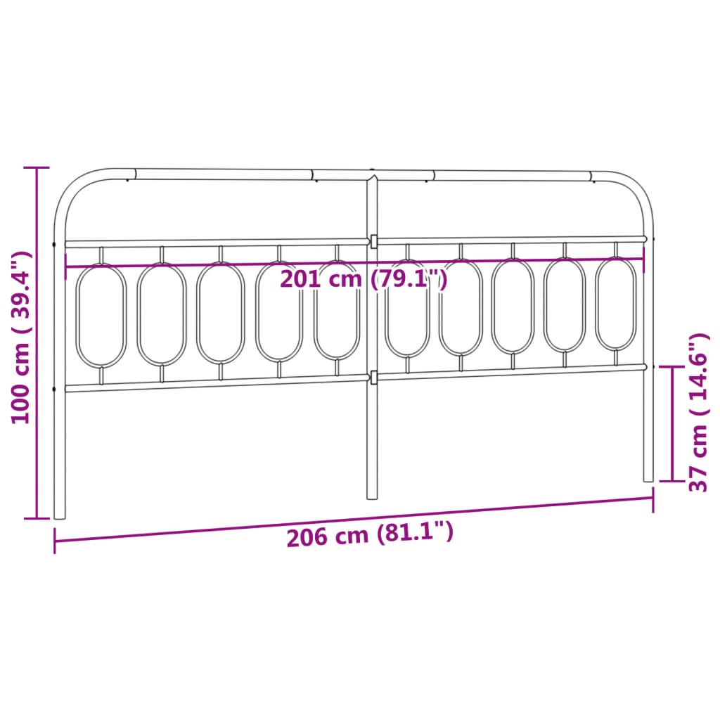 Vervangend hoofdbord 200 cm metaal wit is nu te koop bij PeponiXL, paradijselijk wonen!