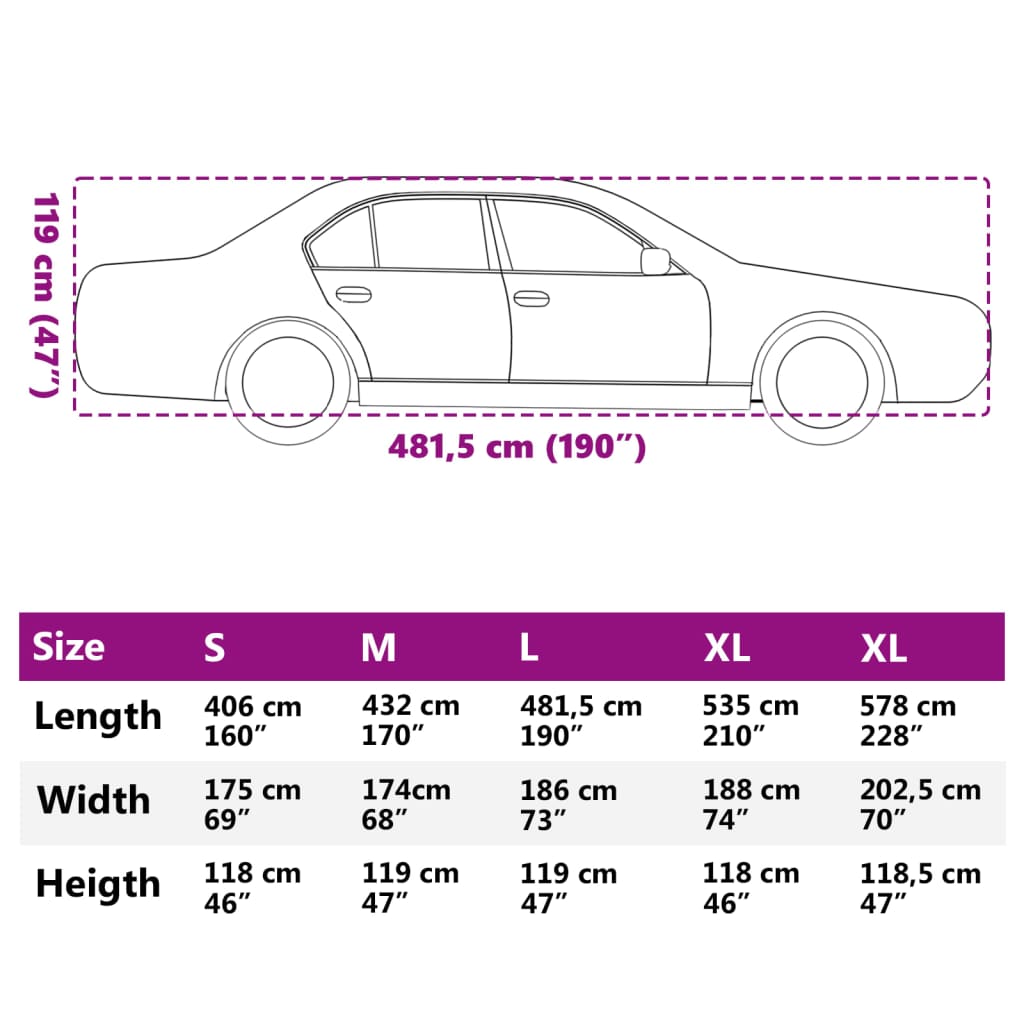 Autohoes voor sedan hagelbescherming L zilverkleurig en grijs is nu te koop bij PeponiXL, paradijselijk wonen!
