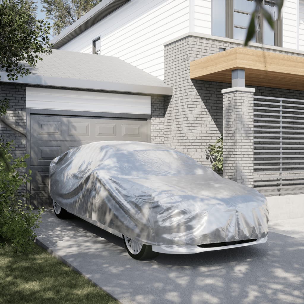 Autohoes voor sedan met gespriemen M PEVA zilverkleurig is nu te koop bij PeponiXL, paradijselijk wonen!
