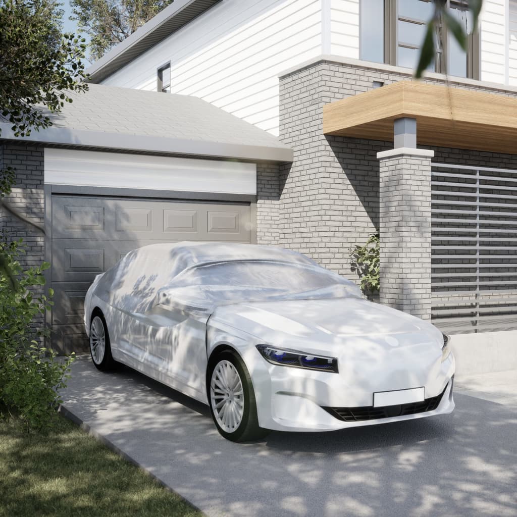 Autohoes voor helft van de auto met haken M PEVA zilverkleurig is nu te koop bij PeponiXL, paradijselijk wonen!