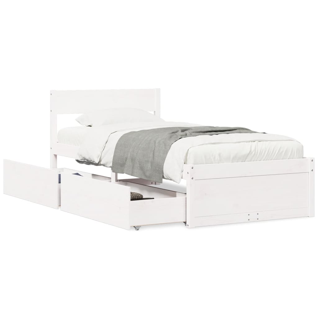 Bedframe zonder matras massief grenenhout wit 140x200 cm is nu te koop bij PeponiXL, paradijselijk wonen!