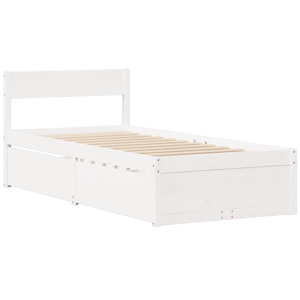 Bedframe zonder matras massief grenenhout wit 140x200 cm is nu te koop bij PeponiXL, paradijselijk wonen!