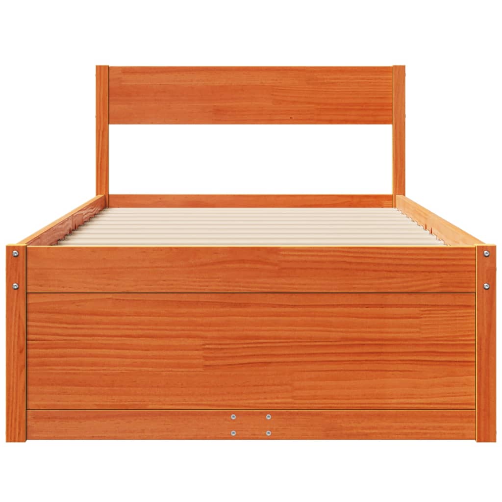 Bedframe zonder matras massief grenenhout wasbruin 100x200 cm is nu te koop bij PeponiXL, paradijselijk wonen!