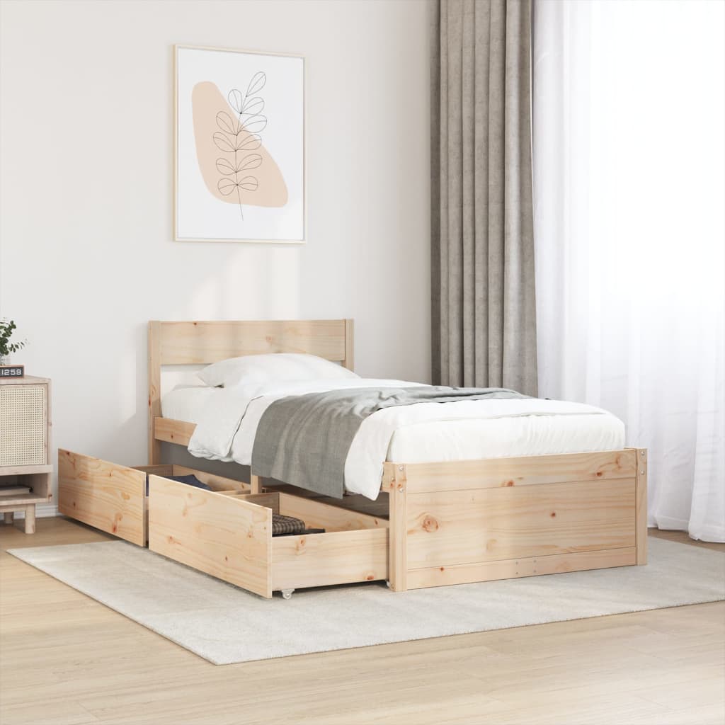 Bedframe zonder matras massief grenenhout 90x200 cm is nu te koop bij PeponiXL, paradijselijk wonen!