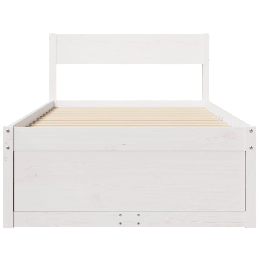 Bedframe zonder matras massief grenenhout wit 90x200 cm is nu te koop bij PeponiXL, paradijselijk wonen!
