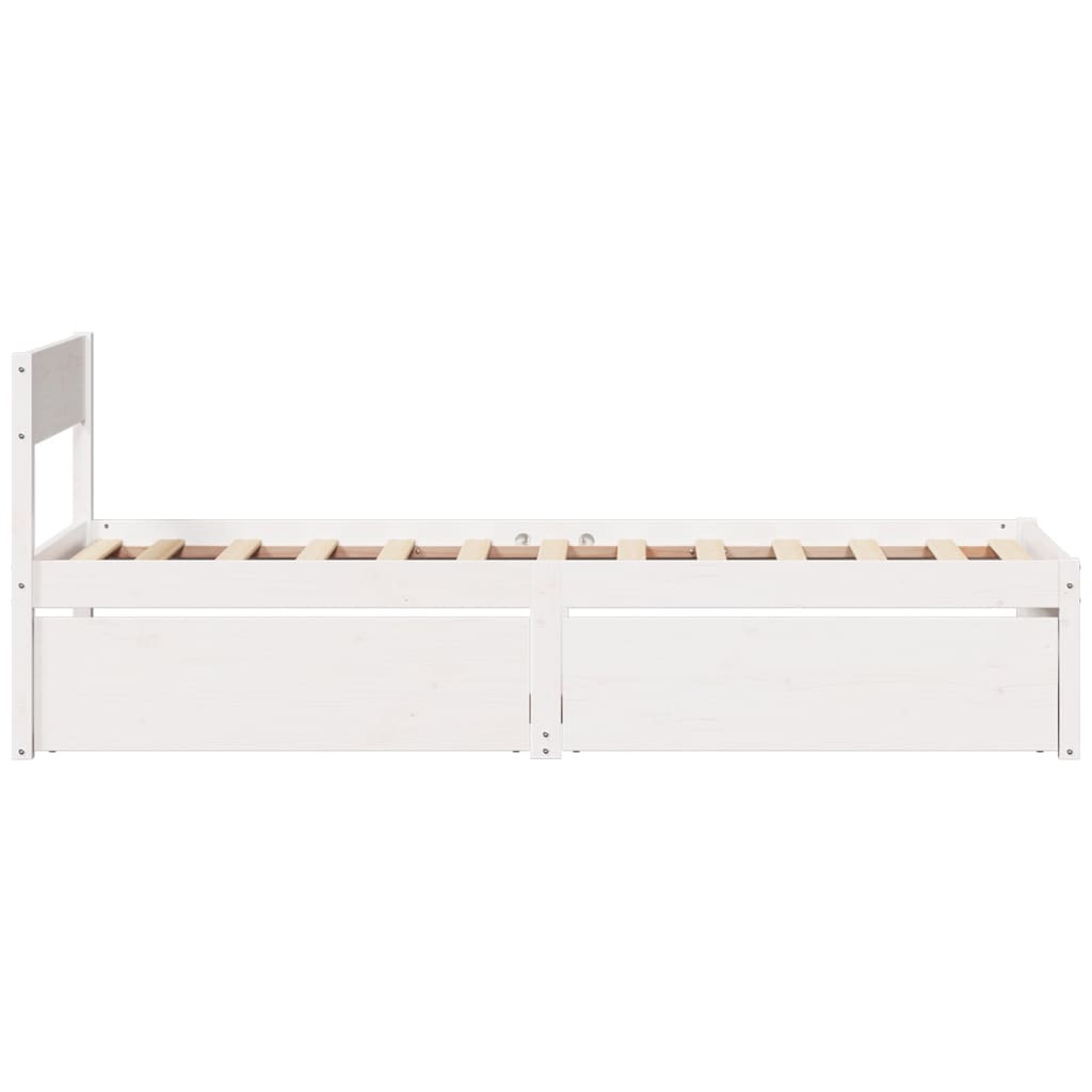 Bedframe zonder matras massief grenenhout wit 90x200 cm is nu te koop bij PeponiXL, paradijselijk wonen!