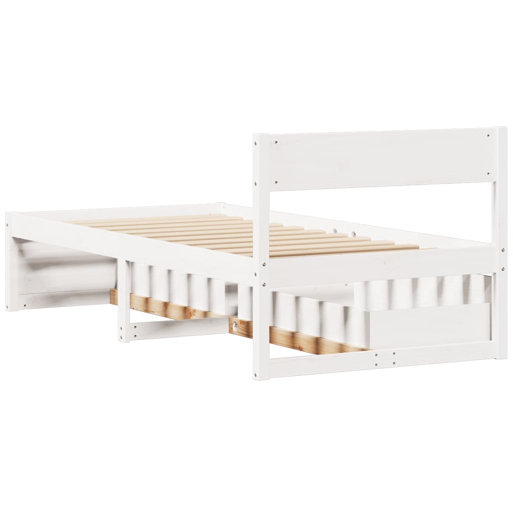 Bedframe zonder matras massief grenenhout wit 90x200 cm is nu te koop bij PeponiXL, paradijselijk wonen!