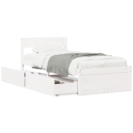 Bedframe zonder matras massief grenenhout wit 90x200 cm is nu te koop bij PeponiXL, paradijselijk wonen!