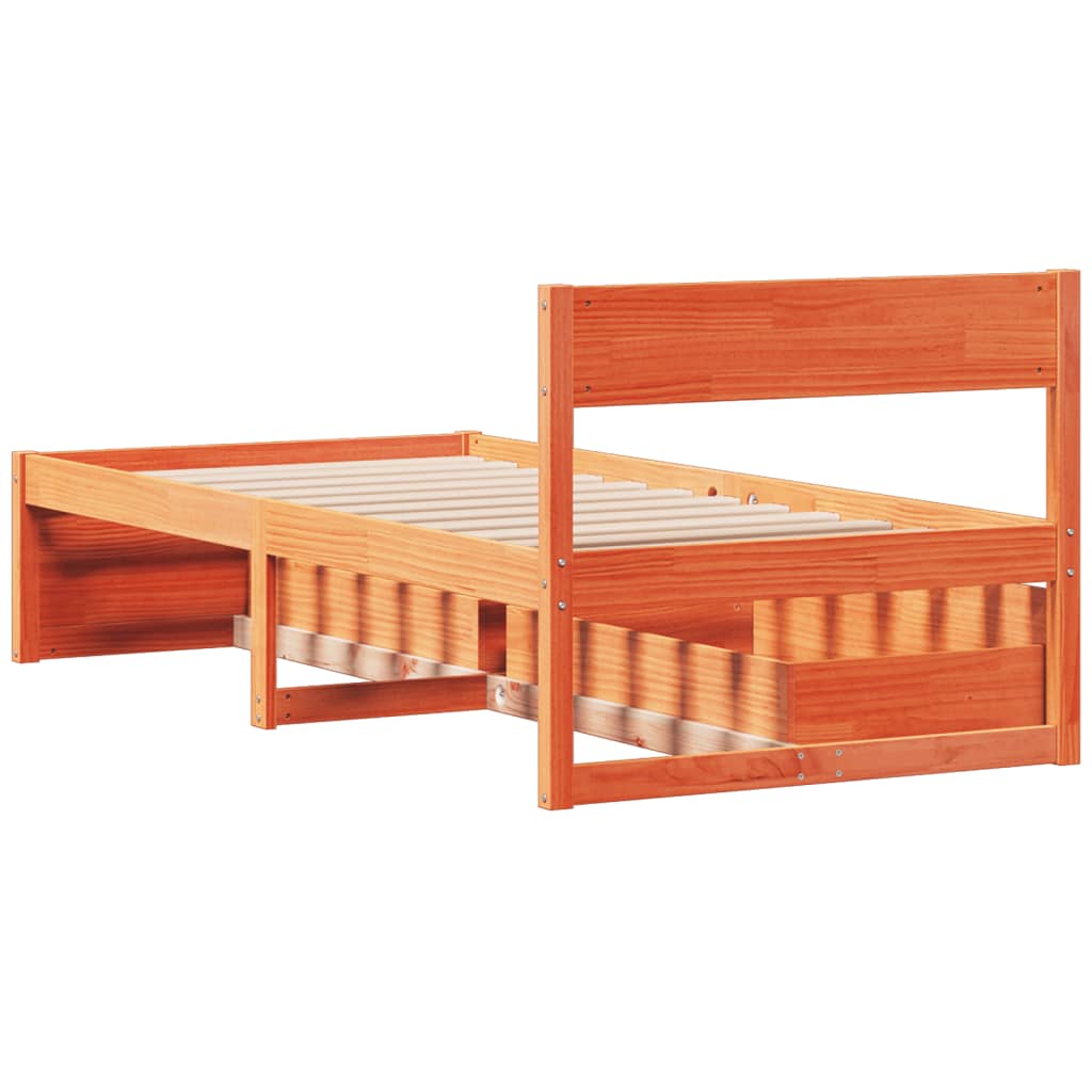 Bedframe zonder matras massief grenenhout wasbruin 90x200 cm is nu te koop bij PeponiXL, paradijselijk wonen!
