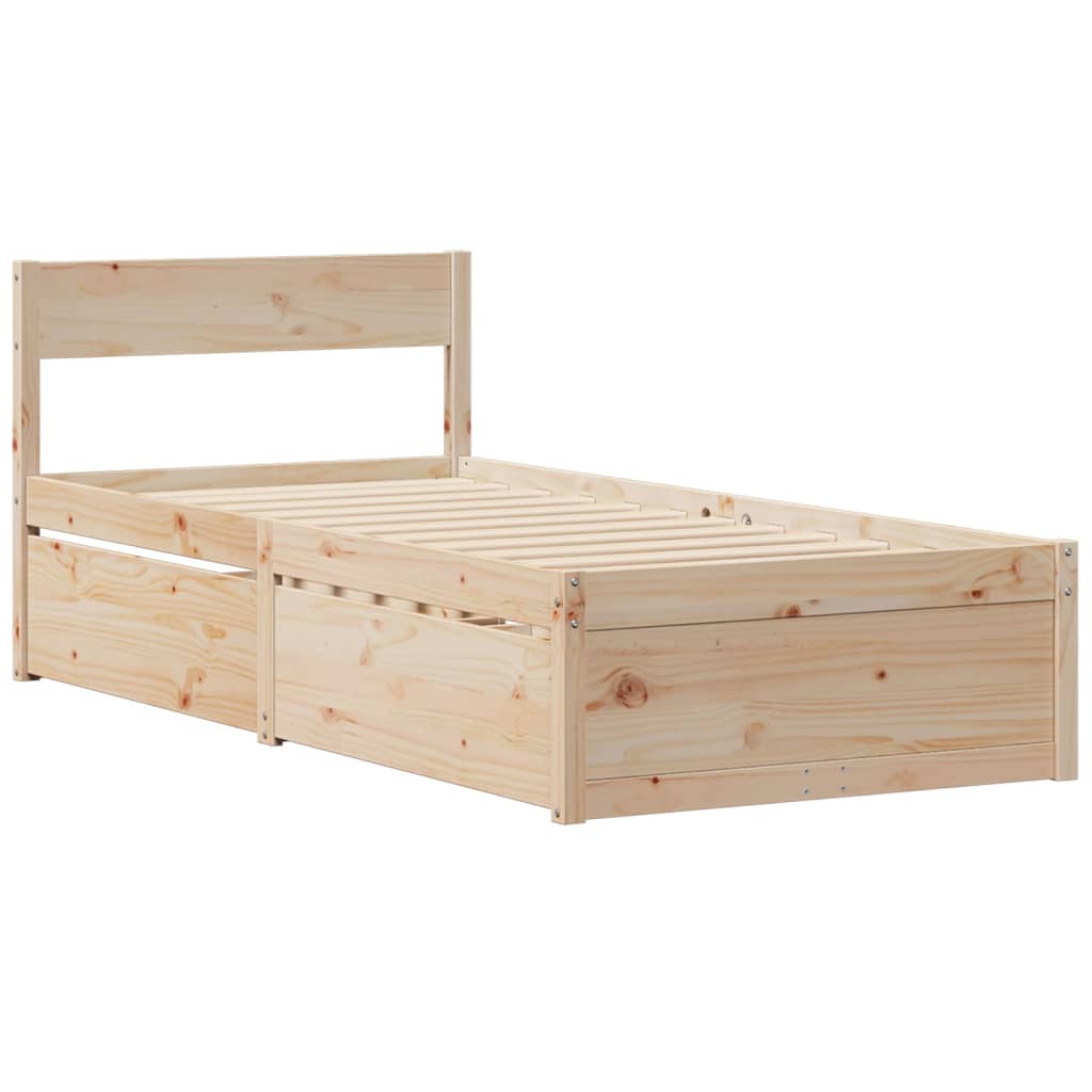Bedframe zonder matras massief grenenhout 75x190 cm is nu te koop bij PeponiXL, paradijselijk wonen!