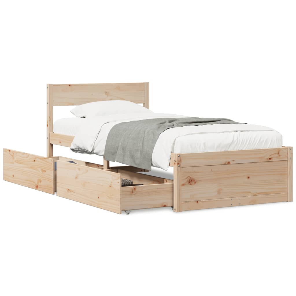 Bedframe zonder matras massief grenenhout 75x190 cm is nu te koop bij PeponiXL, paradijselijk wonen!
