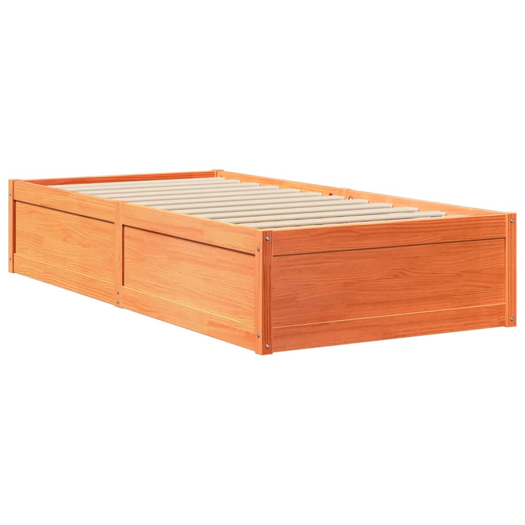 Bedframe zonder matras massief grenenhout wasbruin 100x200 cm is nu te koop bij PeponiXL, paradijselijk wonen!
