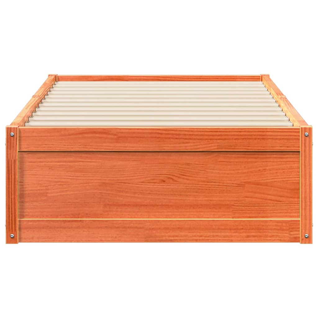 Bedframe zonder matras massief grenenhout wasbruin 100x200 cm is nu te koop bij PeponiXL, paradijselijk wonen!