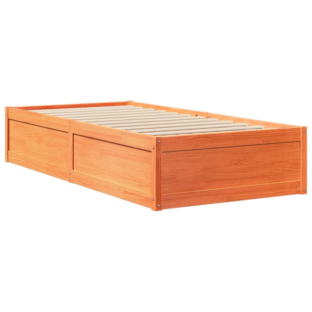 Bedframe zonder matras massief grenenhout wasbruin 100x200 cm is nu te koop bij PeponiXL, paradijselijk wonen!