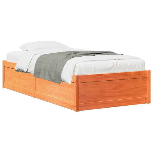 Bedframe zonder matras massief grenenhout wasbruin 100x200 cm is nu te koop bij PeponiXL, paradijselijk wonen!