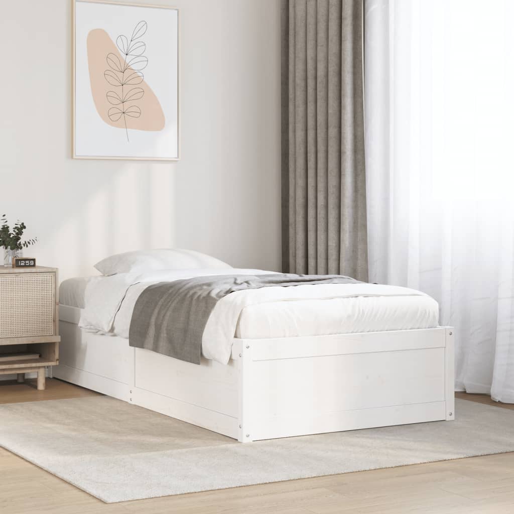 Bedframe zonder matras massief grenenhout wit 90x200 cm is nu te koop bij PeponiXL, paradijselijk wonen!