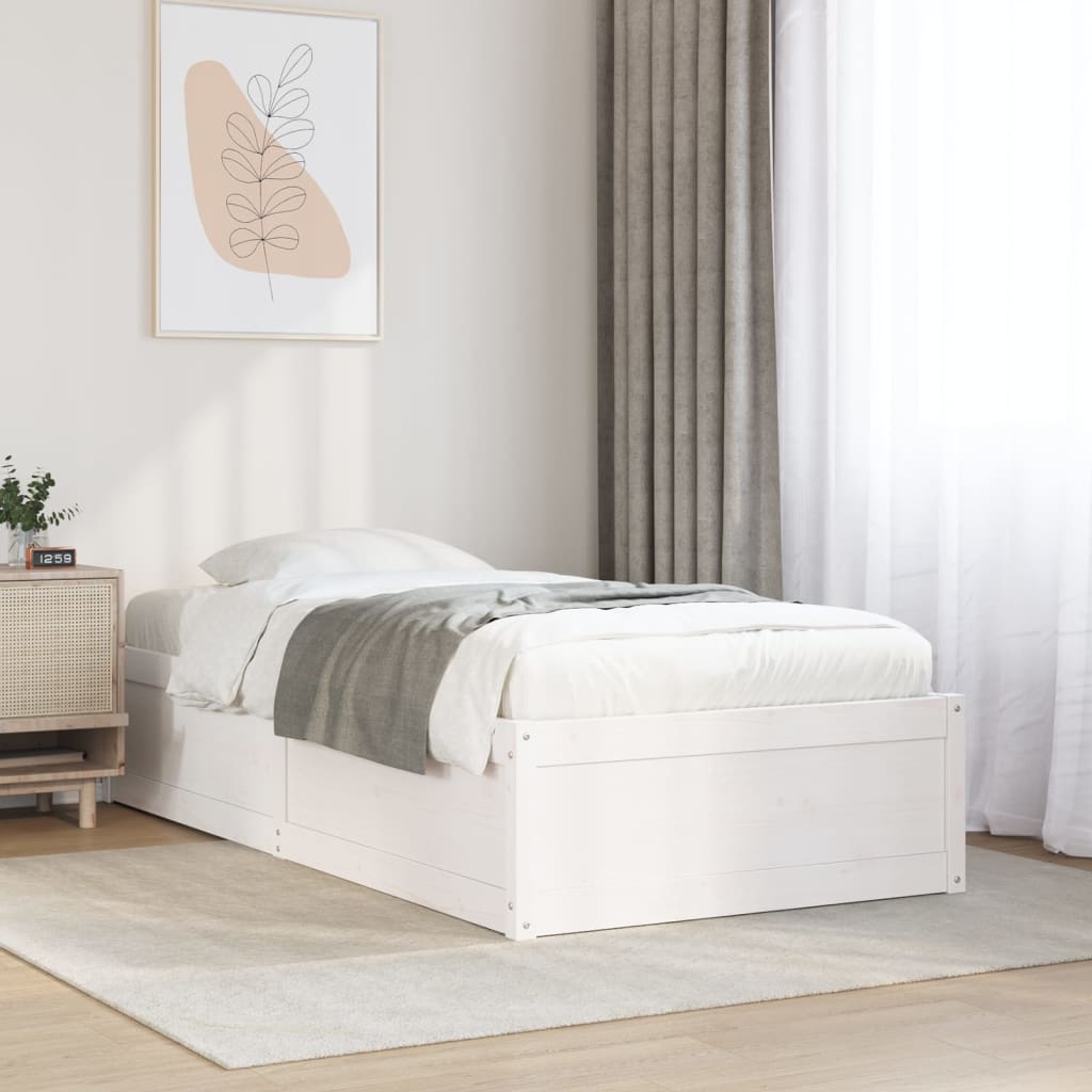 Bedframe zonder matras massief grenenhout wit 90x190 cm is nu te koop bij PeponiXL, paradijselijk wonen!
