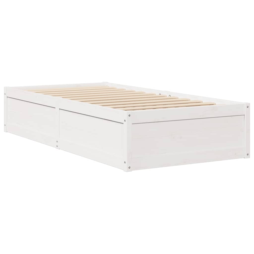 Bedframe zonder matras massief grenenhout wit 75x190 cm is nu te koop bij PeponiXL, paradijselijk wonen!
