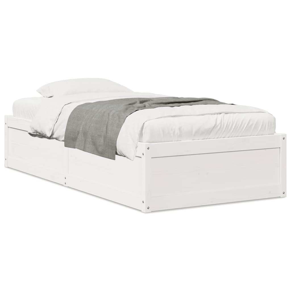 Bedframe zonder matras massief grenenhout wit 75x190 cm is nu te koop bij PeponiXL, paradijselijk wonen!