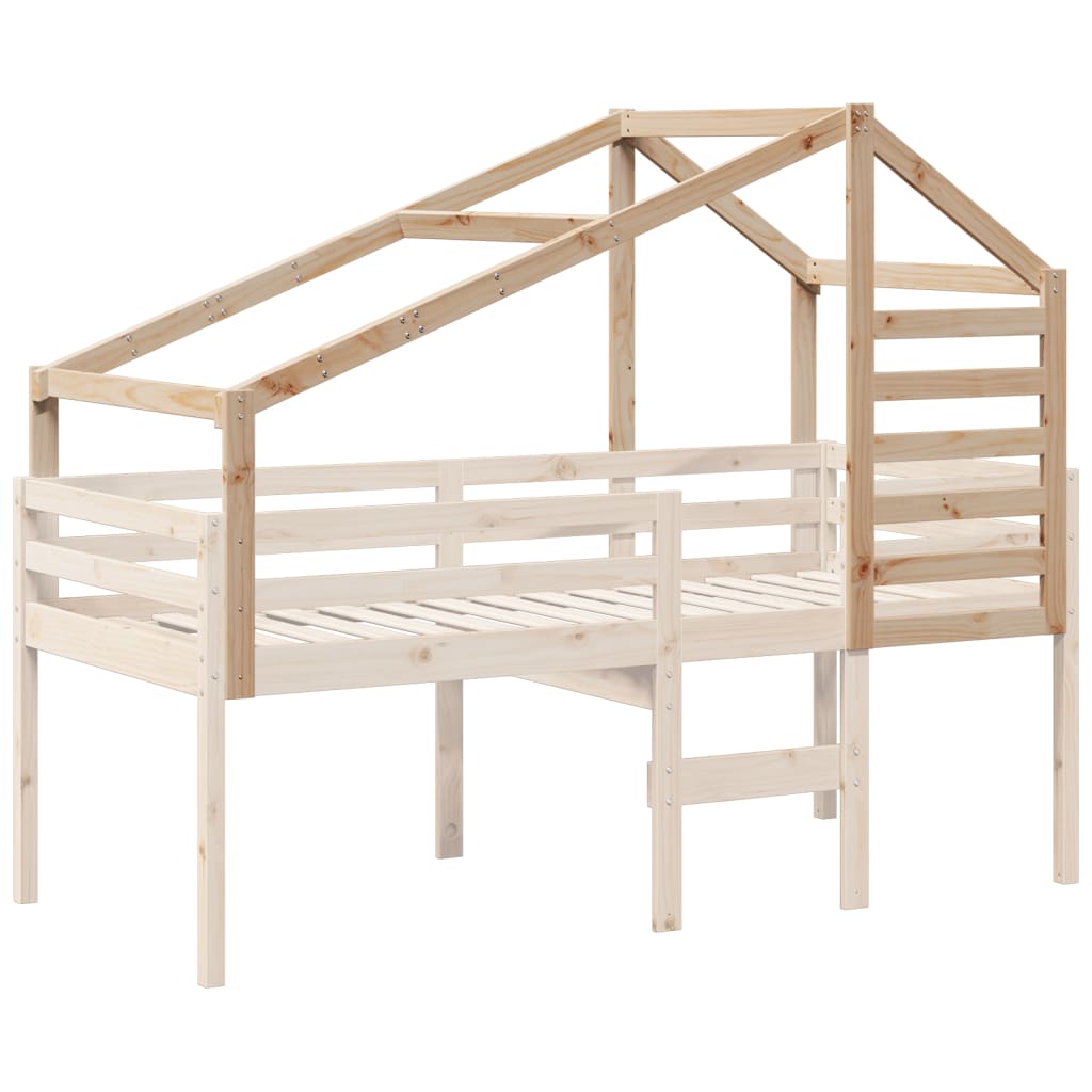 Kinderbedhuisje 198x97x113 cm massief grenenhout is nu te koop bij PeponiXL, paradijselijk wonen!