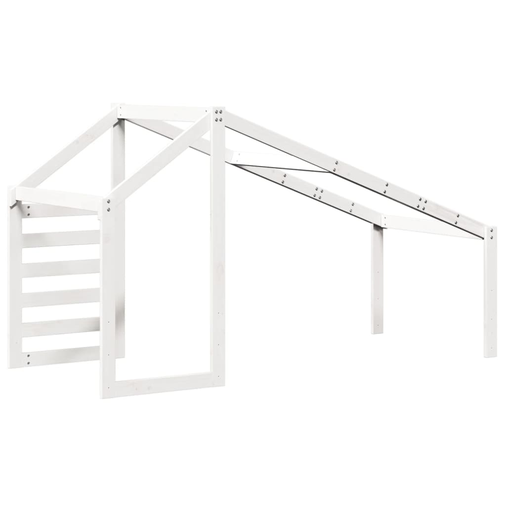 Kinderbedhuisje 198x97x113 cm massief grenenhout wit is nu te koop bij PeponiXL, paradijselijk wonen!
