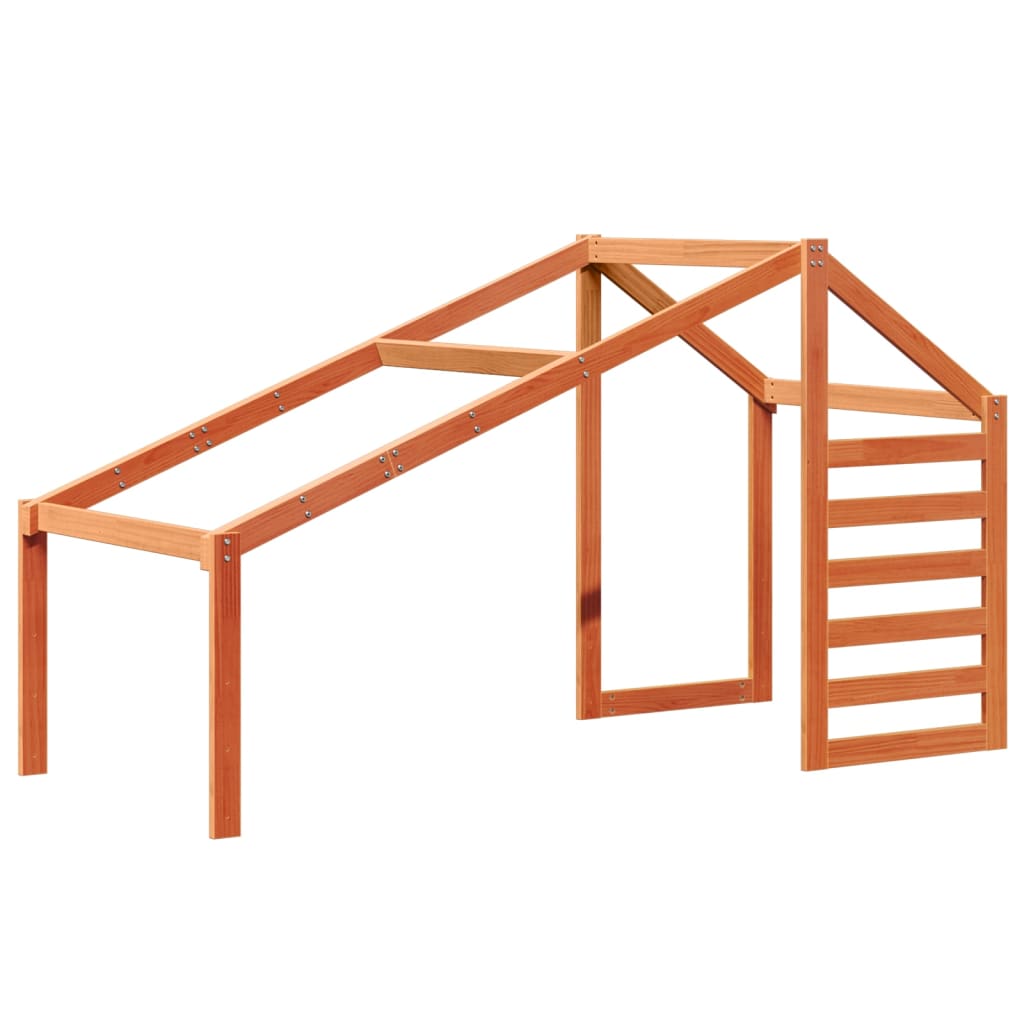 Kinderbedhuisje 198x97x113 cm massief grenenhout wasbruin is nu te koop bij PeponiXL, paradijselijk wonen!