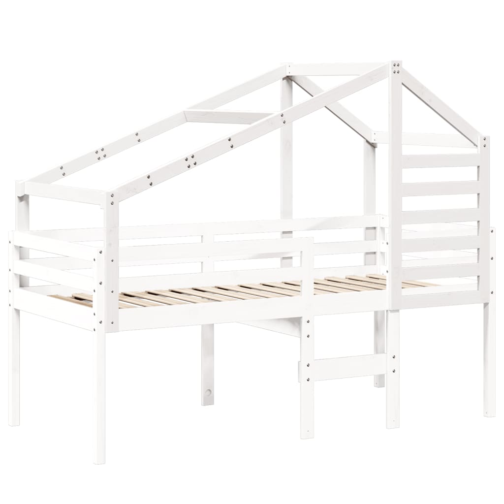 Kinderbedhuisje 188x97x113 cm massief grenenhout wit is nu te koop bij PeponiXL, paradijselijk wonen!
