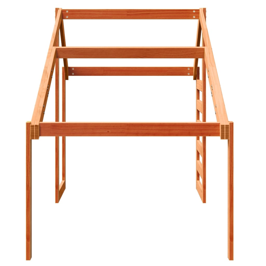 Kinderbedhuisje 188x97x113 cm massief grenenhout wasbruin is nu te koop bij PeponiXL, paradijselijk wonen!