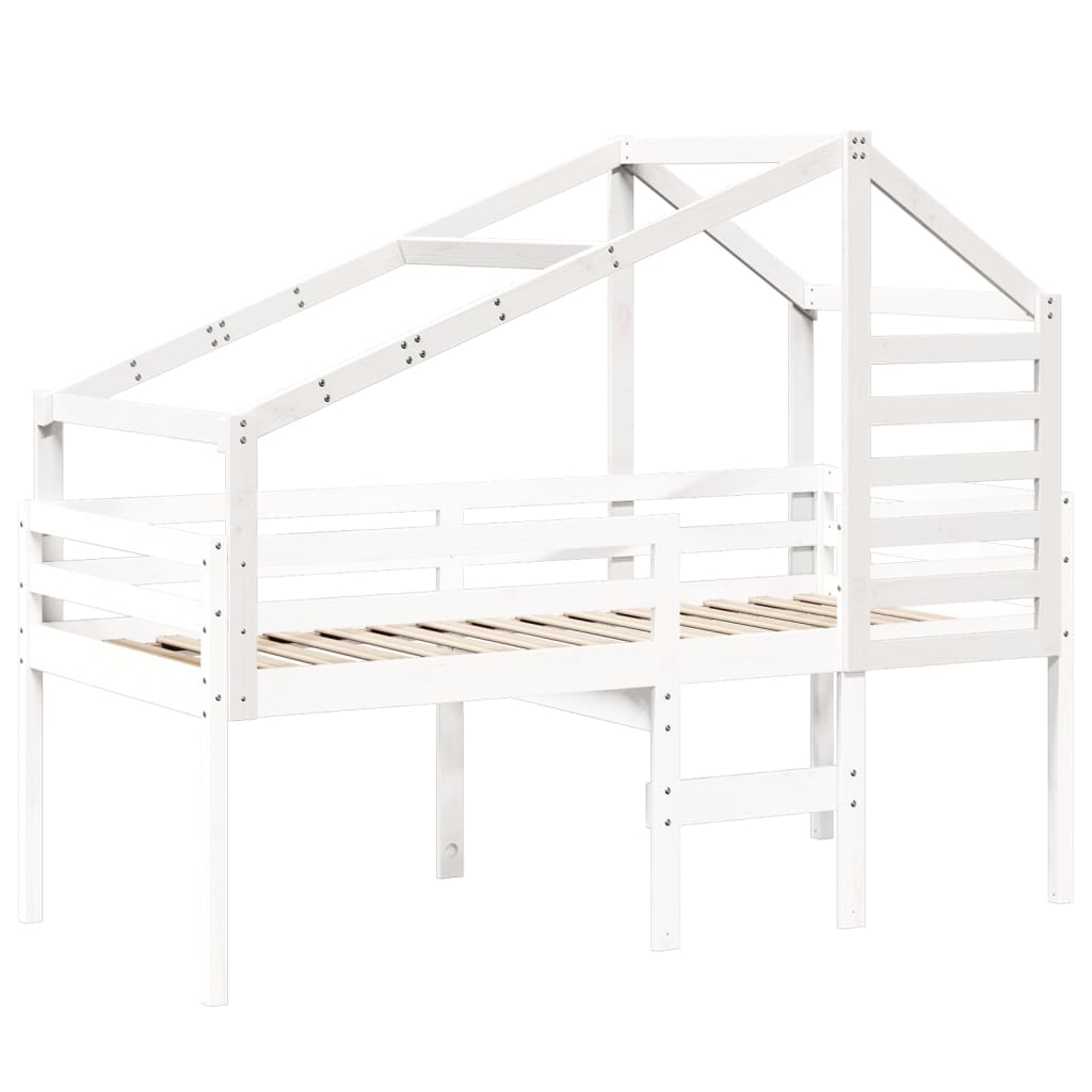 Kinderbedhuisje 188x82x113 cm massief grenenhout wit is nu te koop bij PeponiXL, paradijselijk wonen!