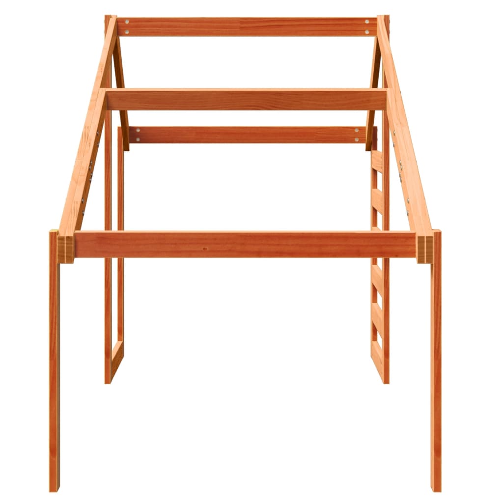 Kinderbedhuisje 188x82x113 cm massief grenenhout wasbruin is nu te koop bij PeponiXL, paradijselijk wonen!